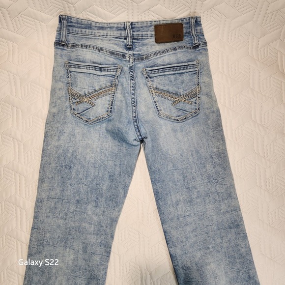 BKE Jake Jeans Men Light Wash Distressed Relaxed Denim straight leg style 30x30 - Picture 5 of 13